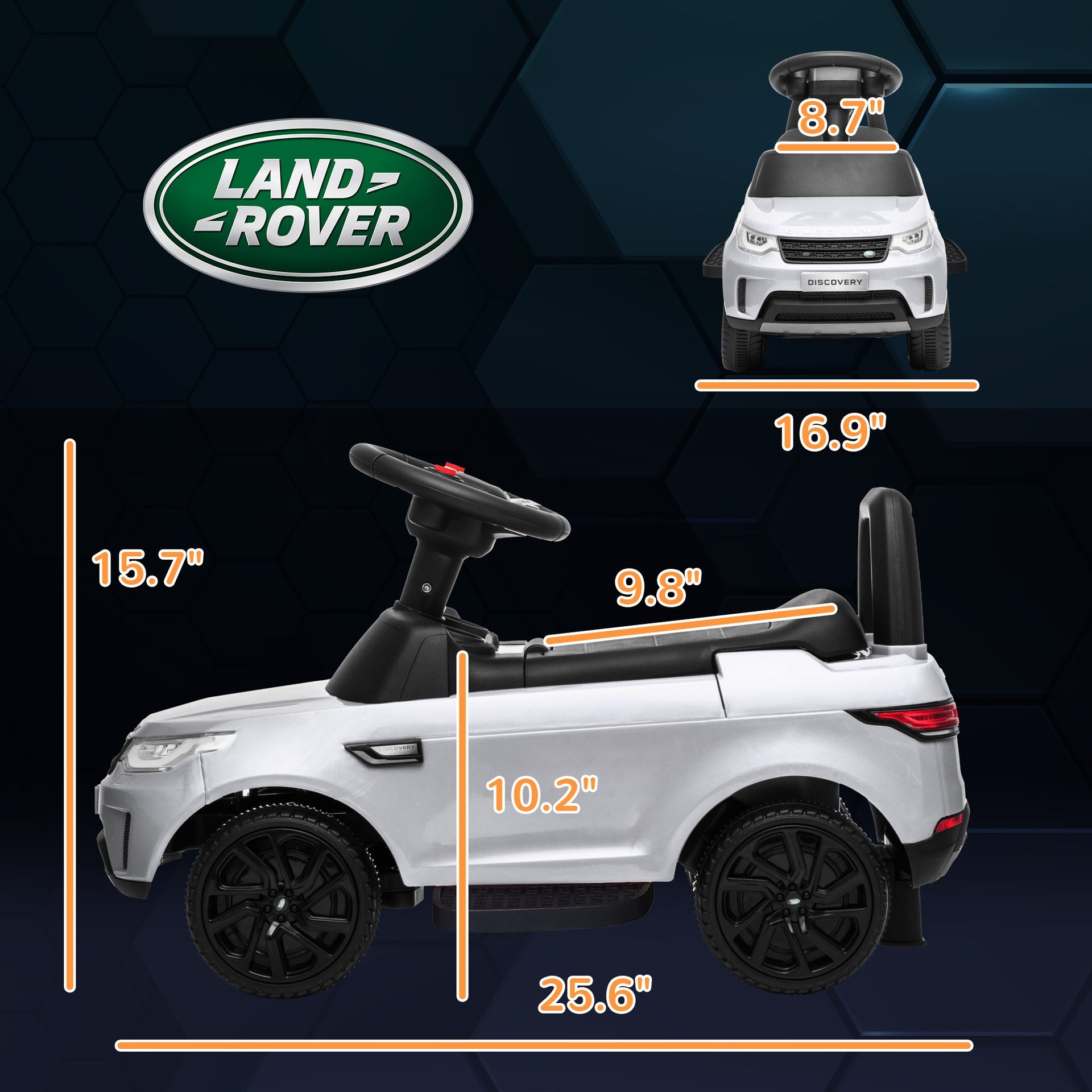Qaba 2 in 1 Land Rover Licensed 6V Ride on Car Sliding Car Battery Powered Electric Car w/ Headlights Music Horn, White
