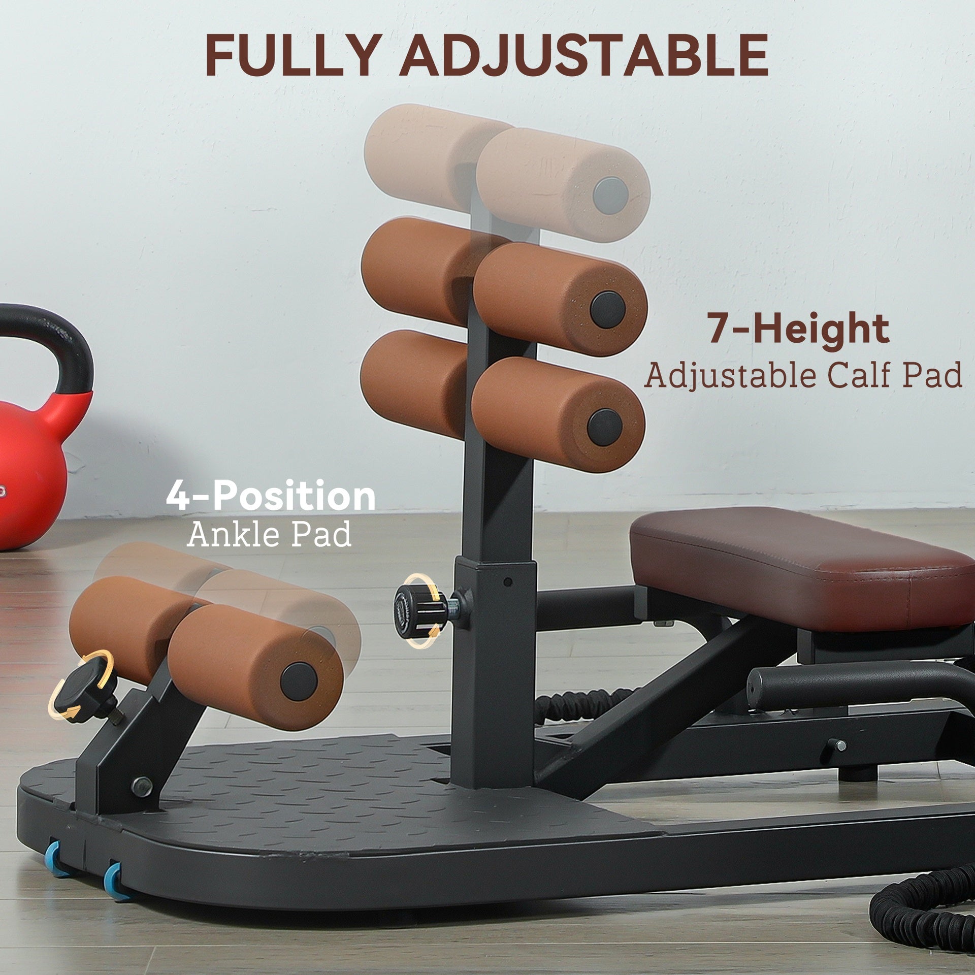 Soozier Foldable Sissy Squat Machine, Hip Thrust Machine with Push Up Stand, Multipurpose Glute Workout Equipment, Black