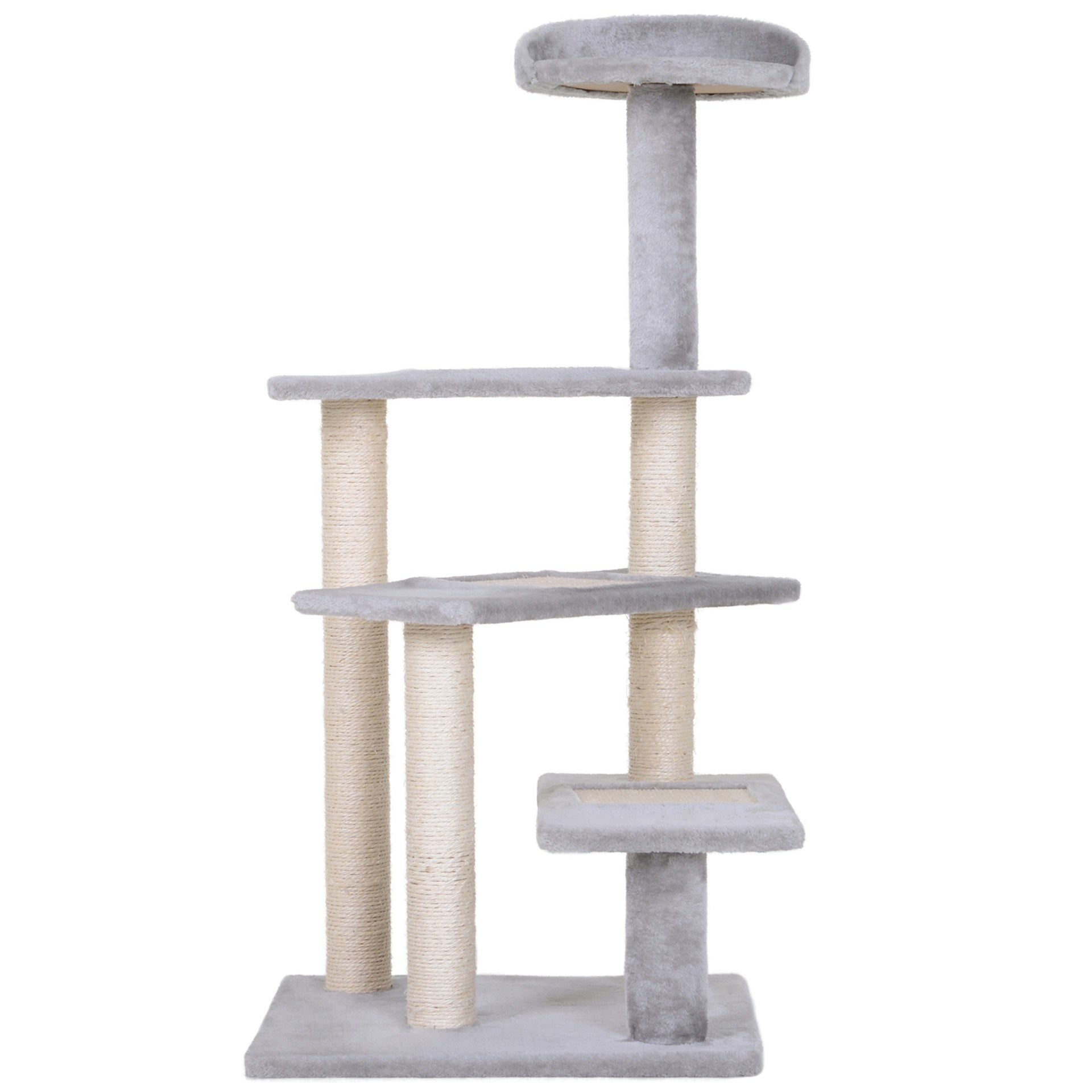 PawHut 40" 5-Level Revolving Stair Cat Tree Scratcher Climbing Activity Tower with Play Center and Resting Perch - Gray