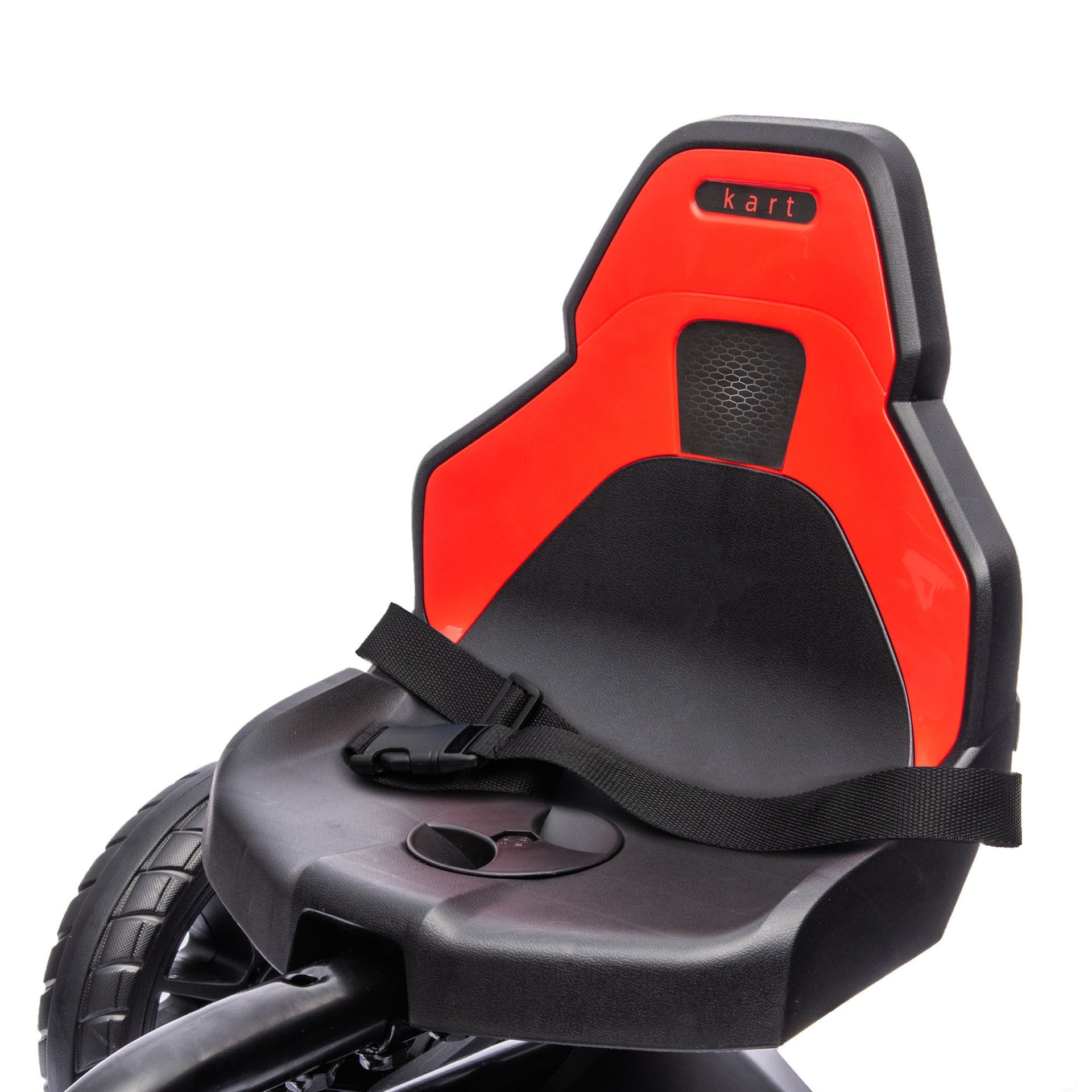 Aosom Kids Pedal Go Kart W/ Adjustable Seat, Swing Axle, Red