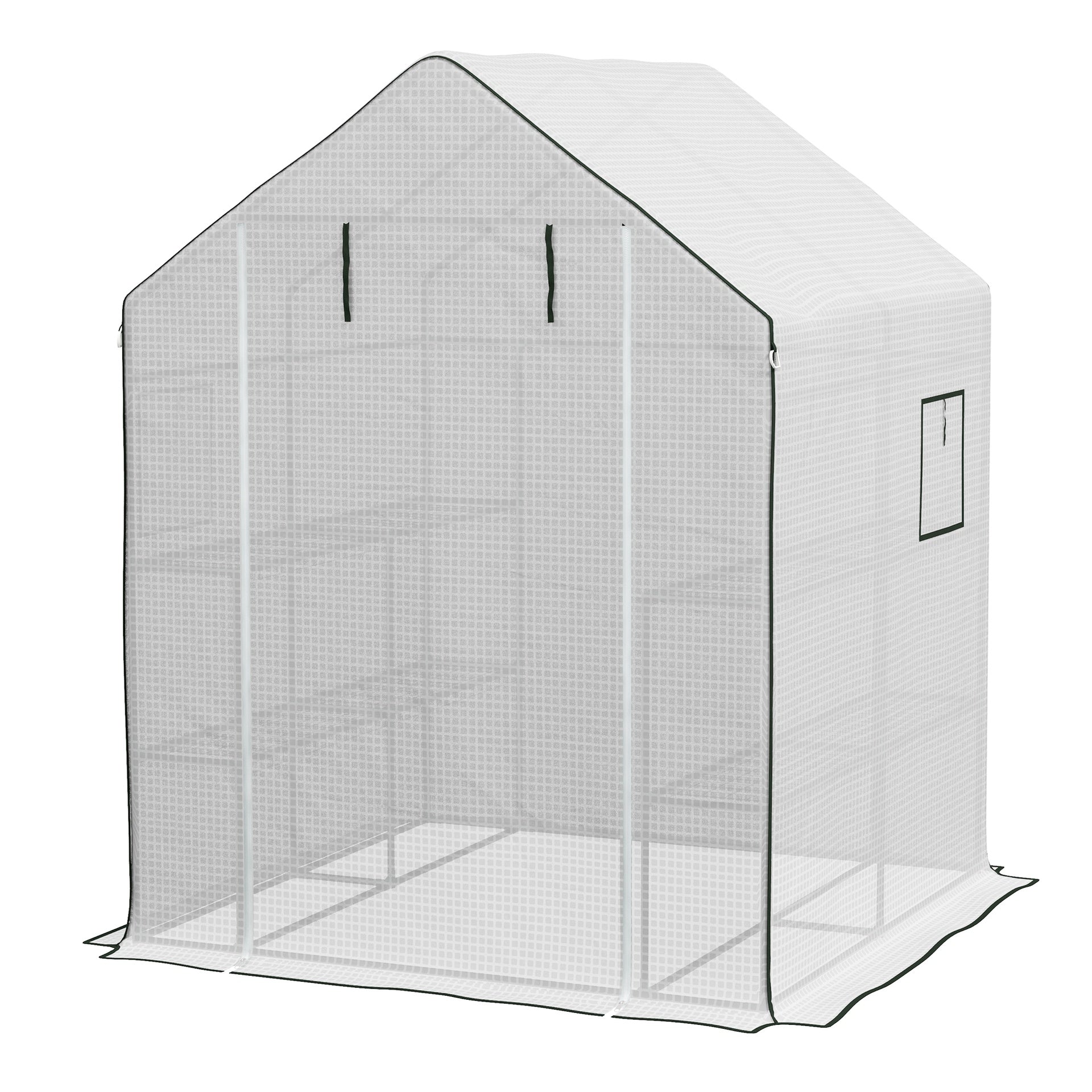 Outsunny 01-0472 Replacement Cover, 55" x 56.25" x 74.75" Walk-in Greenhouse Cover Reinforced Anti-Tear PE Hot House Cover, White