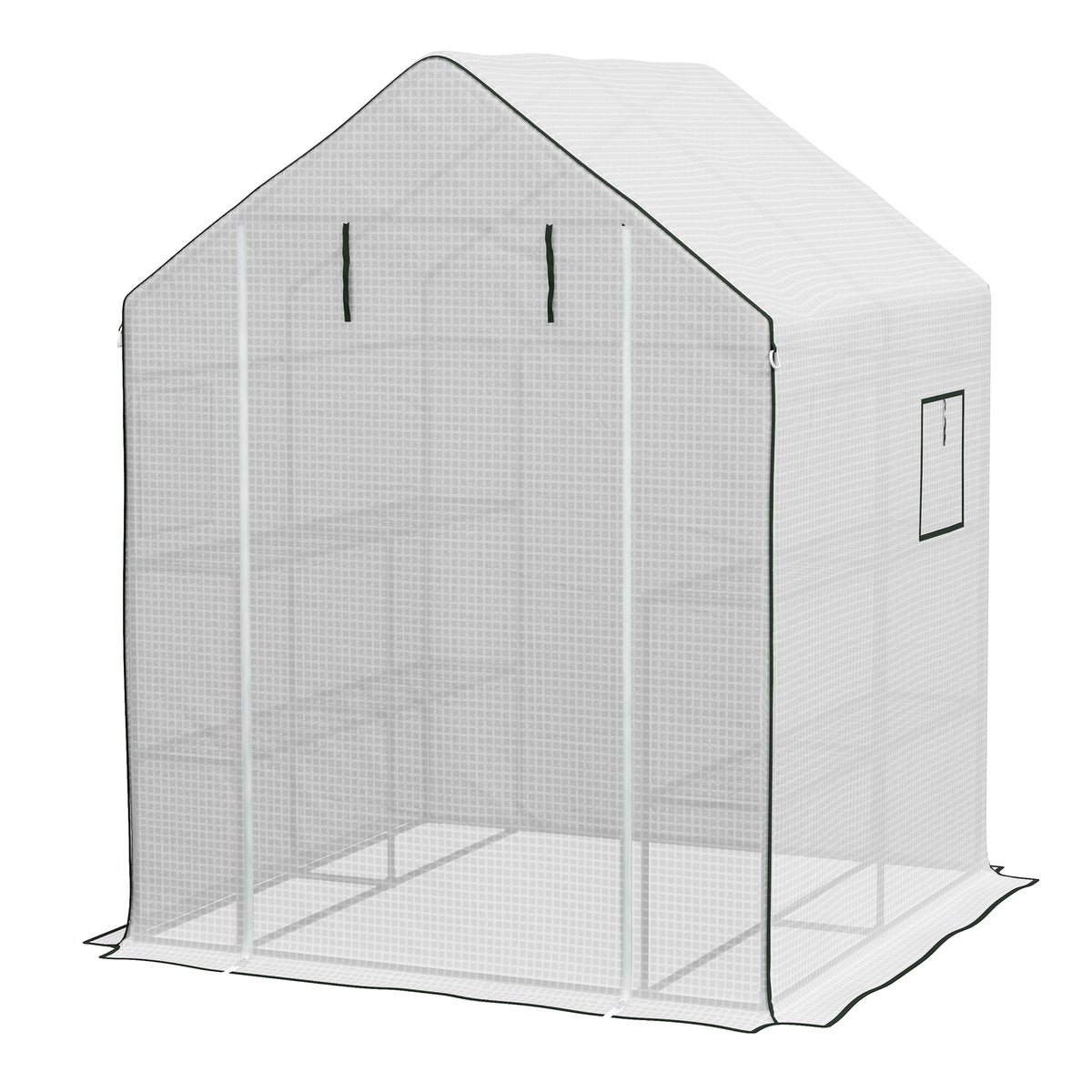 Outsunny 01-0472 Replacement Cover, 55" x 56.25" x 74.75" Walk-in Greenhouse Cover Reinforced Anti-Tear PE Hot House Cover, White