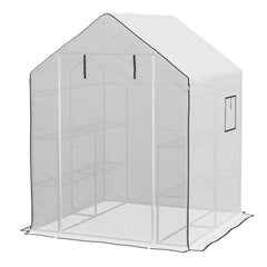 Outsunny 01-0472 Replacement Cover, 55" x 56.25" x 74.75" Walk-in Greenhouse Cover Reinforced Anti-Tear PE Hot House Cover, White