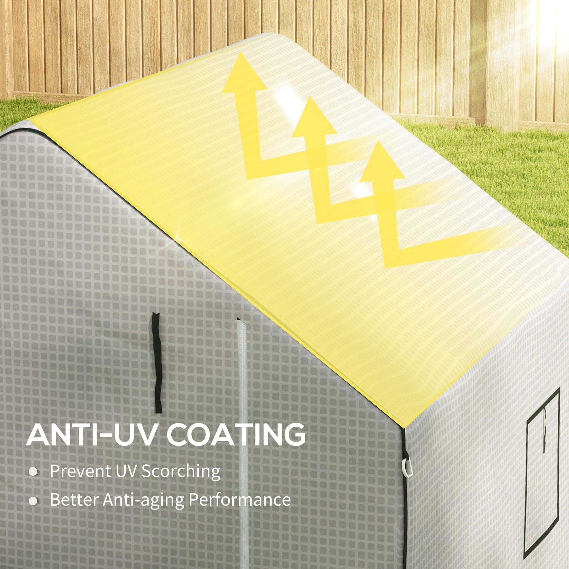 Outsunny 01-0472 Replacement Cover, 55" x 56.25" x 74.75" Walk-in Greenhouse Cover Reinforced Anti-Tear PE Hot House Cover, White