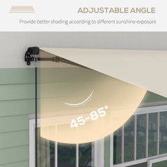 Outsunny 13' x 10' Retractable Awning, 280gsm UV Resistant Sunshade Shelter for Deck, Balcony, Yard, Beige