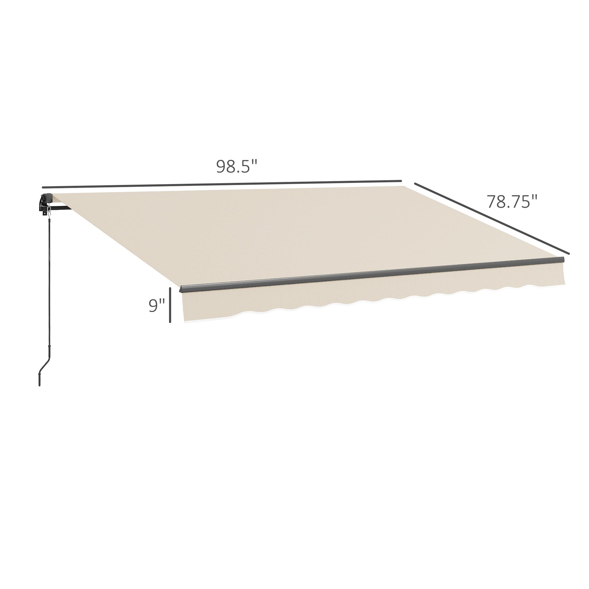 Outsunny 13' x 10' Retractable Awning, 280gsm UV Resistant Sunshade Shelter for Deck, Balcony, Yard, Beige