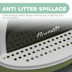 PawHut Covered Cat Litter Box with Lid, Scoop, Deodorizing Bags for Odor Control, Privacy, Easy to Clean, Green