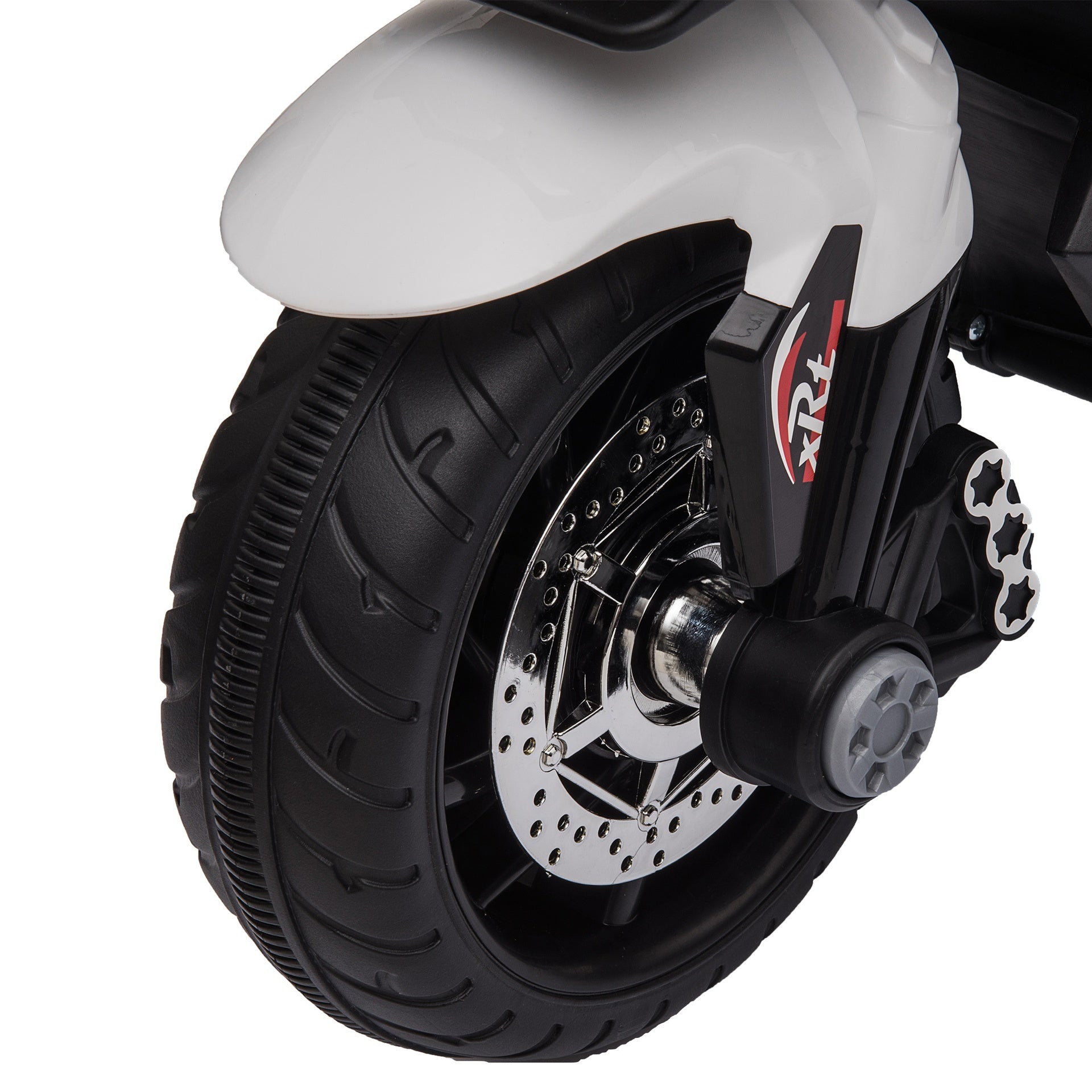 Aosom 6V Kids Motorcycle Toddler Ride-on Toy, High-Traction Battery-Operated Mini Electric Motorbike with Forward/Reverse Switch, Music, Headlights, Horn, White
