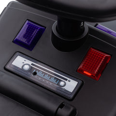 Aosom Kids Push Ride On Car with Working PA System and Horn, Police Truck Style  Foot-to-Floor Sliding Car for Boys and Girls with Under-Seat Storage, for 18 Months to 5 Years Old, Black