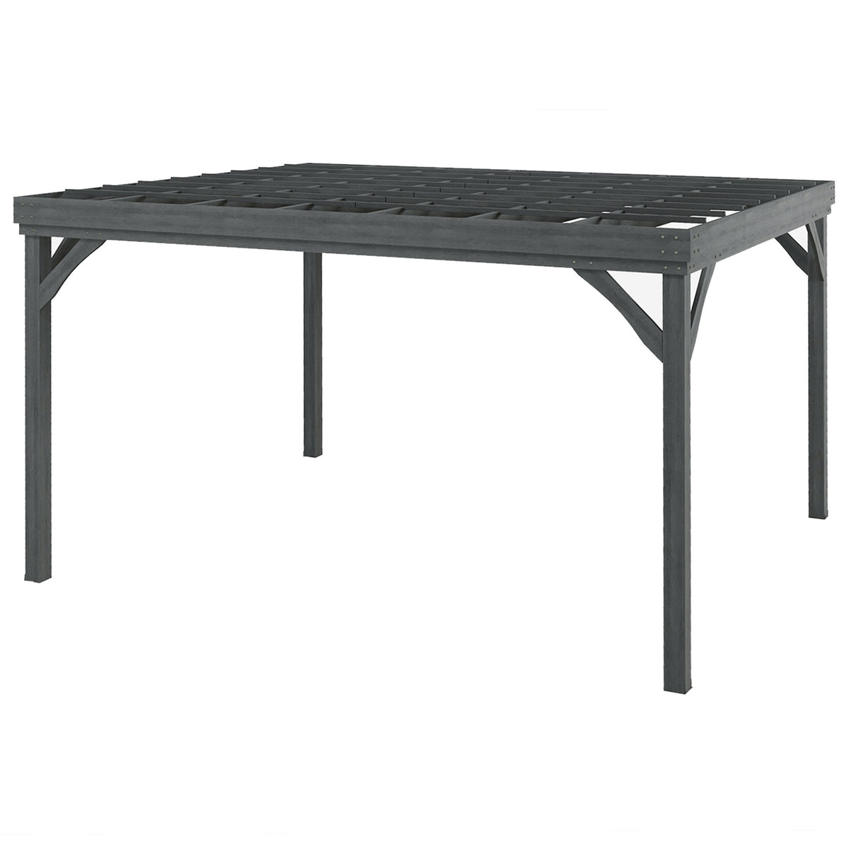 Outsunny 10' x 12' Outdoor Wooden Pergola, Grape Vine Gazebo with Concrete Anchors for Garden, Patio, Backyard, Deck, Gray