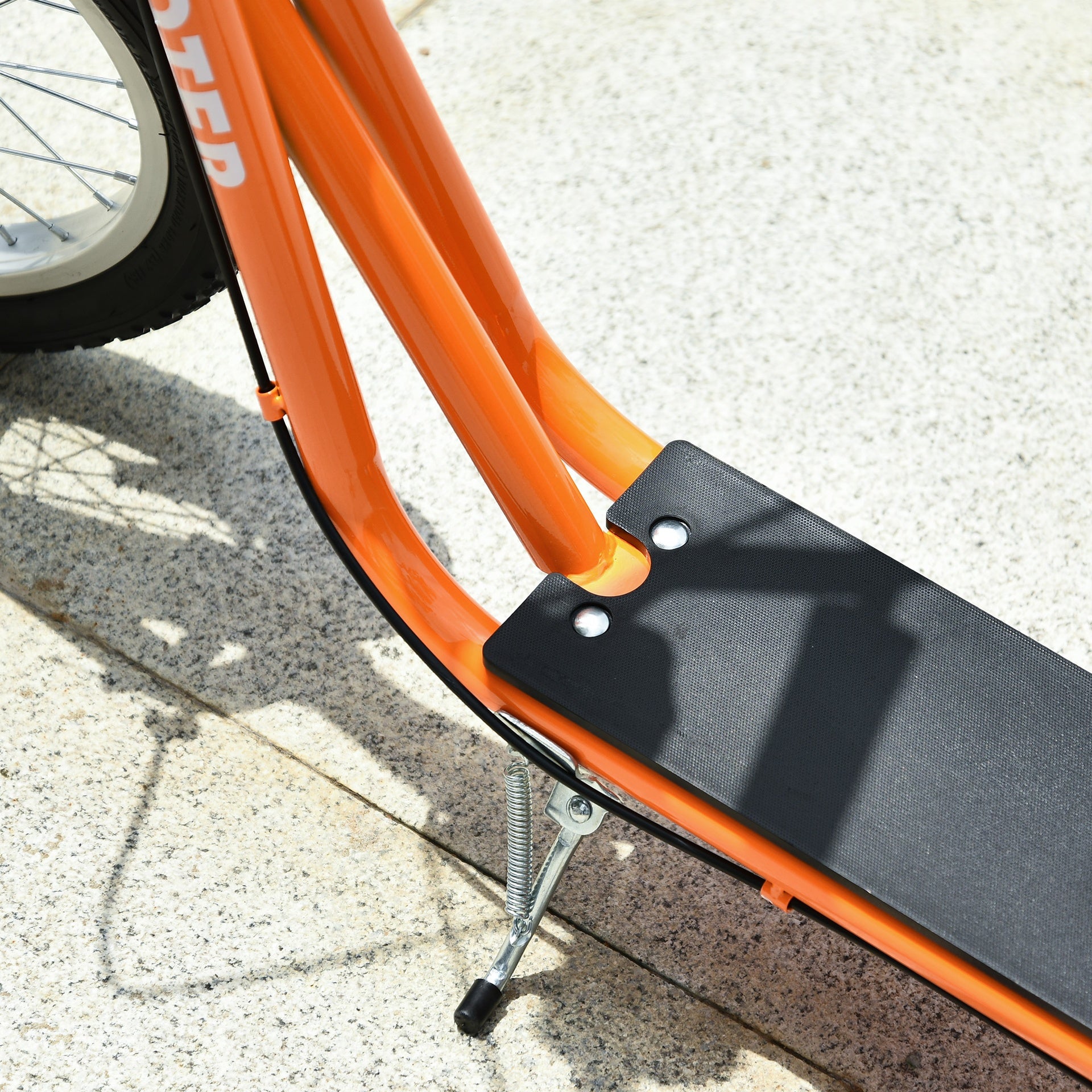 Aosom Youth Scooter Kick Scooter for Kids 5+ with Adjustable Handlebar Front and Rear Dual Brakes, Orange
