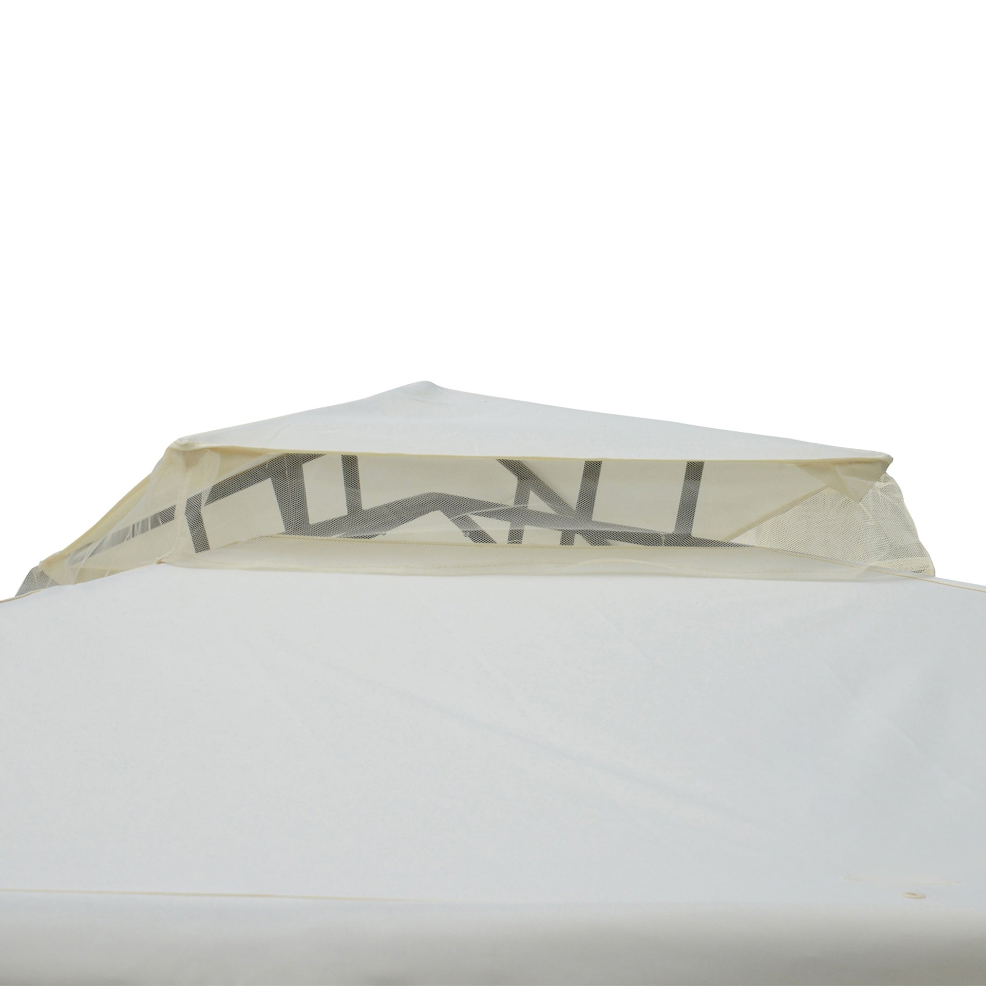 Outsunny 9.6' x 9.6' Patio Gazebo, Outdoor Canopy Shelter with 2-Tier Roof and Netting, Steel Frame for Garden, Lawn, Backyard, and Deck, Cream White