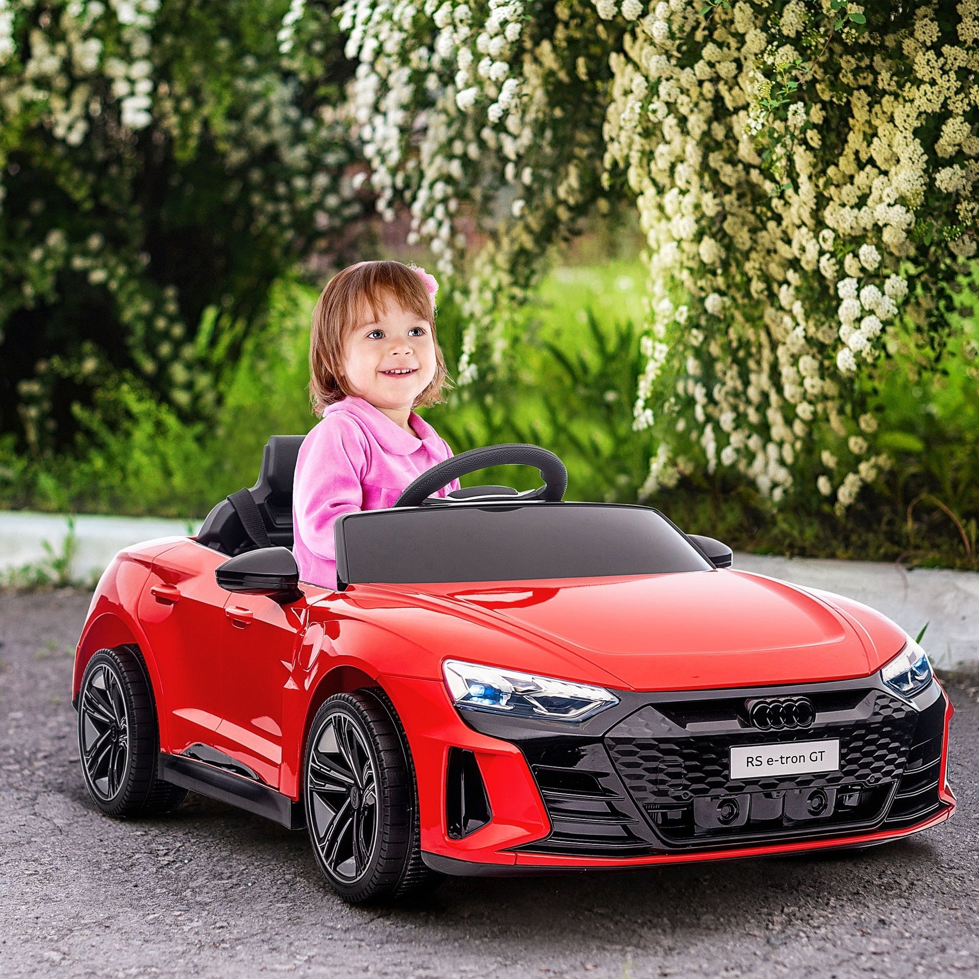 Aosom Licensed Audi RS e-tron GT 12V Ride On Car Truck for Kids, Electric Car Ride On Vehicle w/Parent Remote Control, Music, Lights, for Toddlers, Red