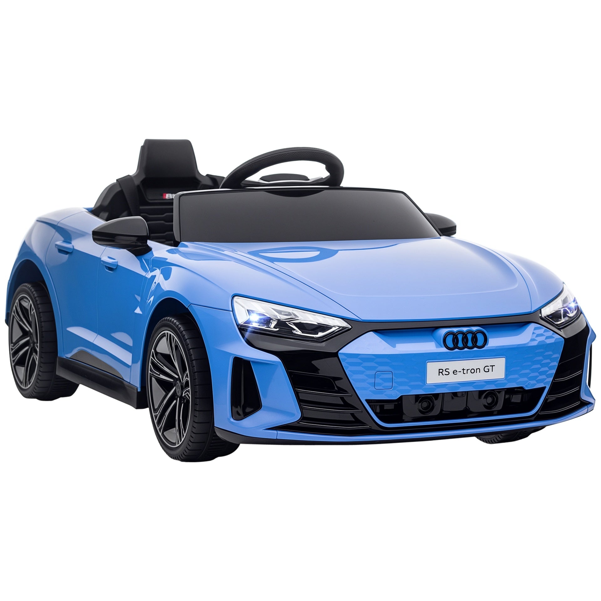 Aosom Electric Car for Kids, 12V Licensed Audi RS E-tron GT 3.1 MPH Kids Ride on Car, Ride-on Toy with Remote Control, 4 Suspension Wheels, Horn, Music, Lights, for Boys and Girls, Blue