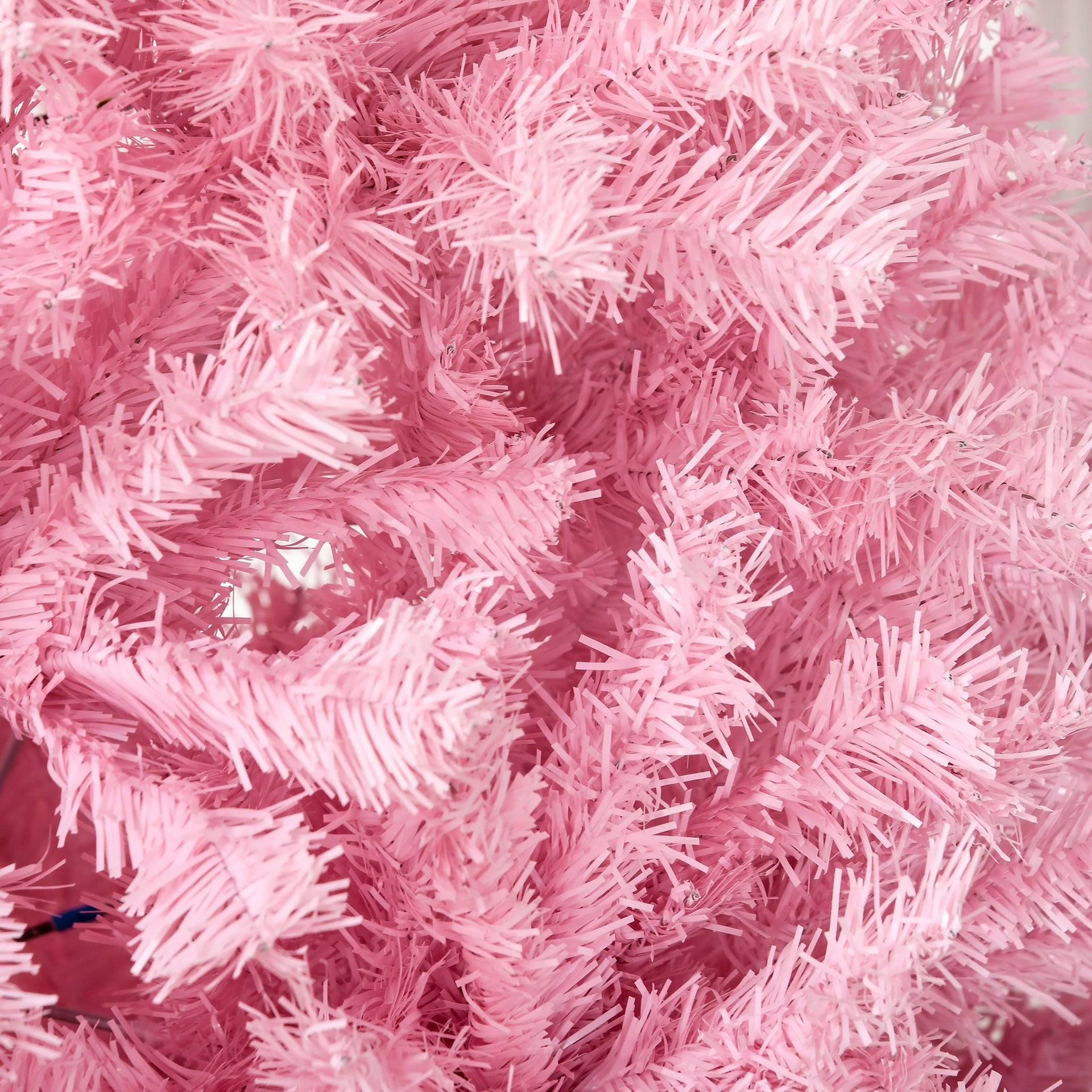 HOMCOM 7' Artificial Pink Christmas Trees, with Auto Open, Steel Base, Wide Shape for Indoor Xmas Decoration
