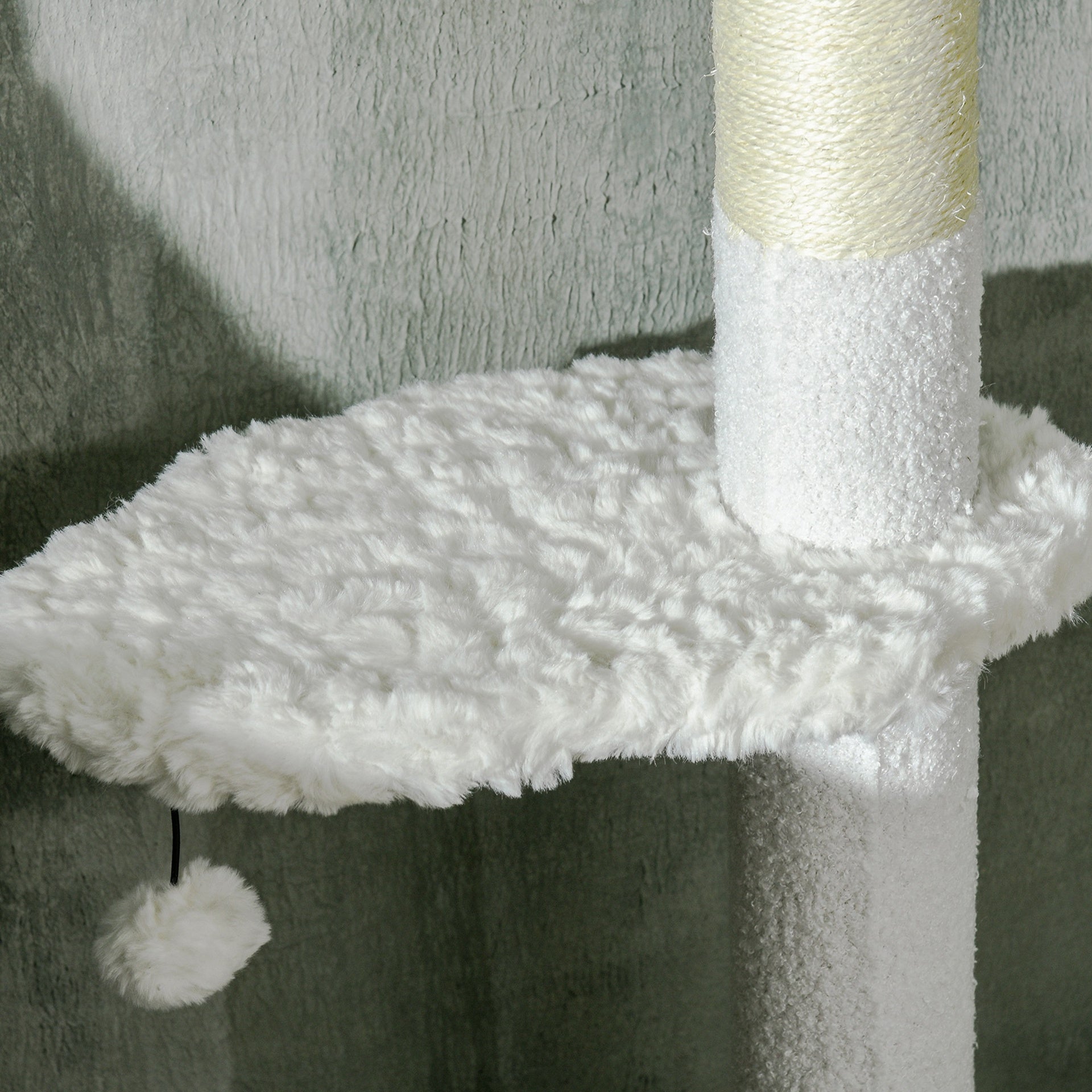 PawHut 8.4' Floor to Ceiling Cat Tree, Adjustable Height, White