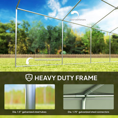 Outsunny Heavy Duty Party Tent, 19.5' x 39' Large Sun Shade Canopy Tent for Parties, Wedding, Events, BBQ Grill, White