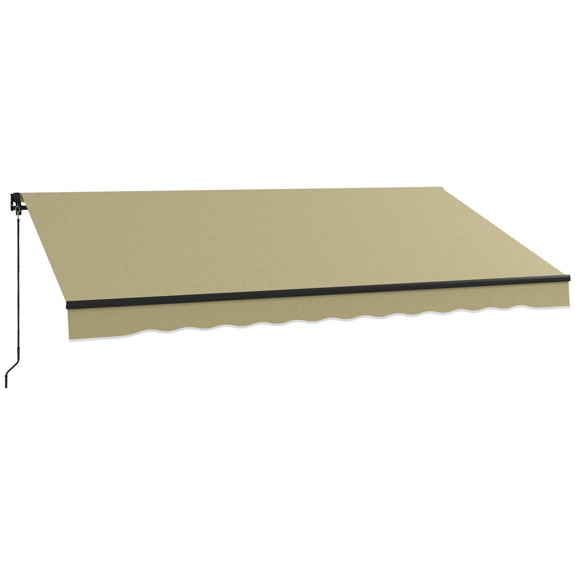 Outsunny 12' x 10' Retractable Awning, 280gsm UV Resistant Sunshade Shelter for Deck, Balcony, Yard, Beige