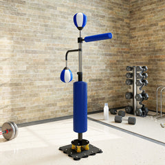 Soozier 4.6'-6.7' Speed Bag Boxing Bag Stand, Reflex Bag Boxing Training Equipment, Speed Punching Bag, Blue