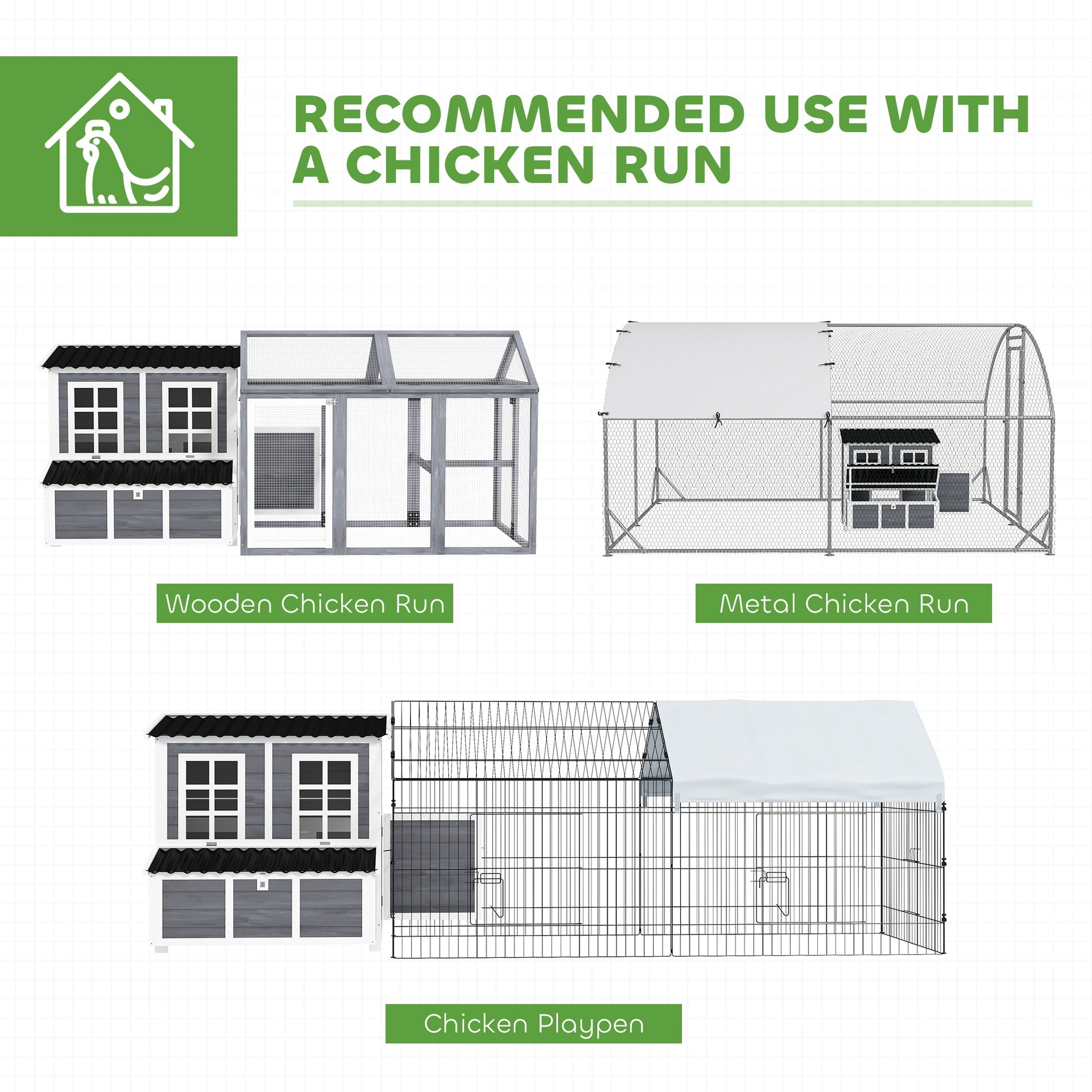 PawHut Wooden Chicken Coop with Nesting Box, Pull-Out Tray, Waterproof Roof, 39" Chicken House for 2-4 Chickens, Rabbits