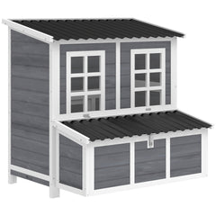 PawHut Wooden Chicken Coop with Nesting Box, Pull-Out Tray, Waterproof Roof, 39" Chicken House for 2-4 Chickens, Rabbits