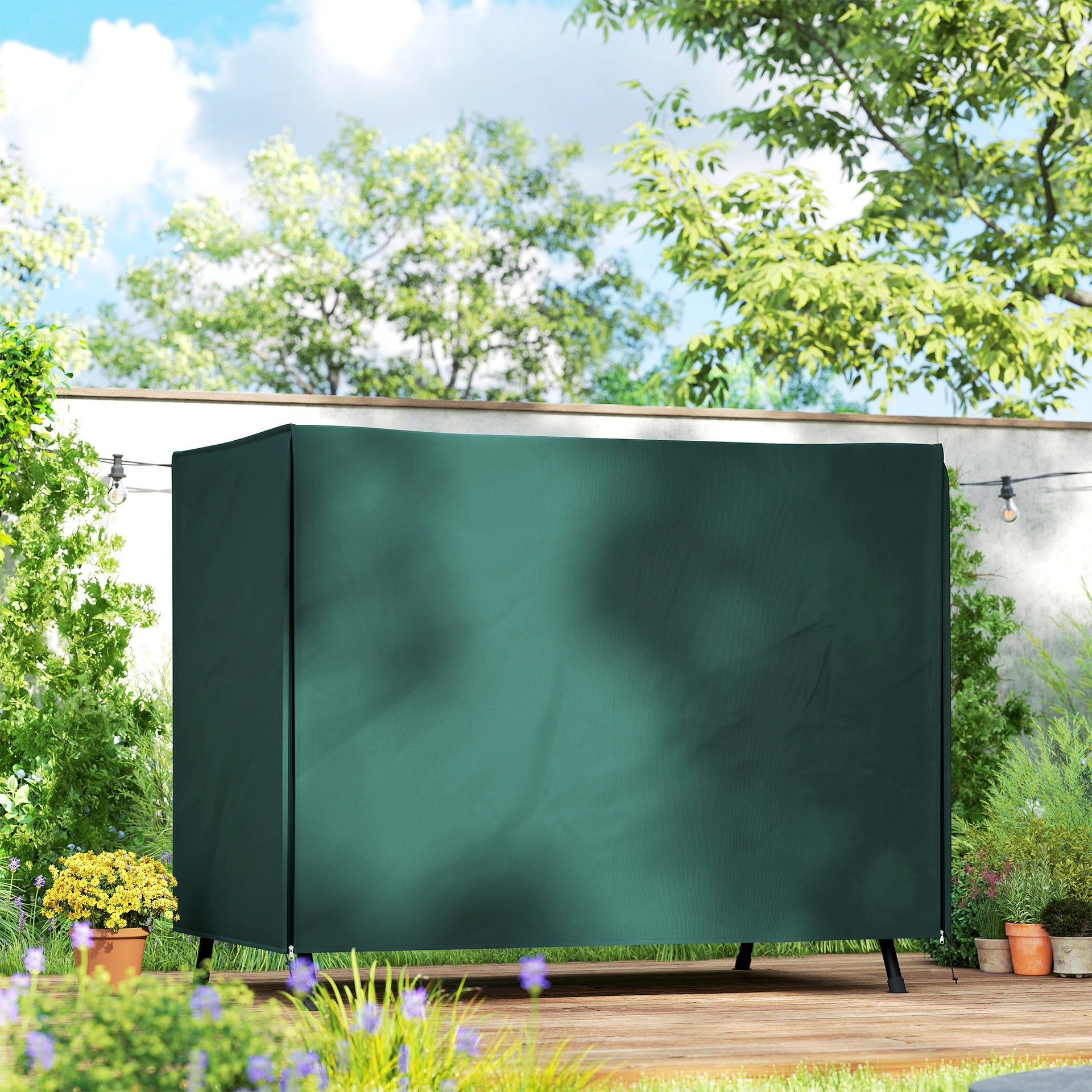 Outsunny Outdoor Patio Hammock Porch Swing Cover with UV, Water, & Dust Fighting Material, 81" x 49" x 65", Dark Green