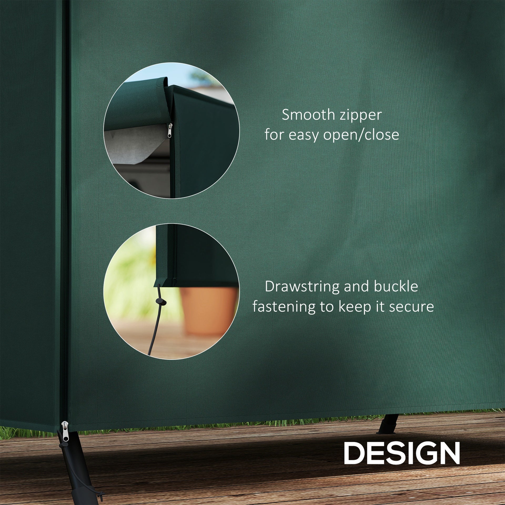 Outsunny Outdoor Patio Hammock Porch Swing Cover with UV, Water, & Dust Fighting Material, 81" x 49" x 65", Dark Green