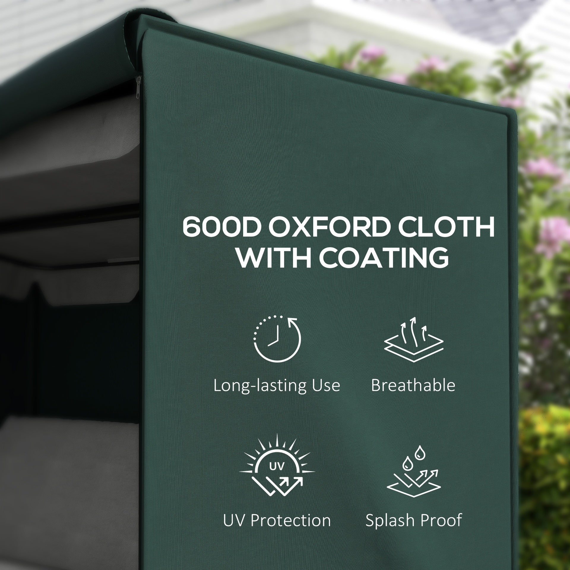Outsunny Outdoor Patio Hammock Porch Swing Cover with UV, Water, & Dust Fighting Material, 81" x 49" x 65", Dark Green