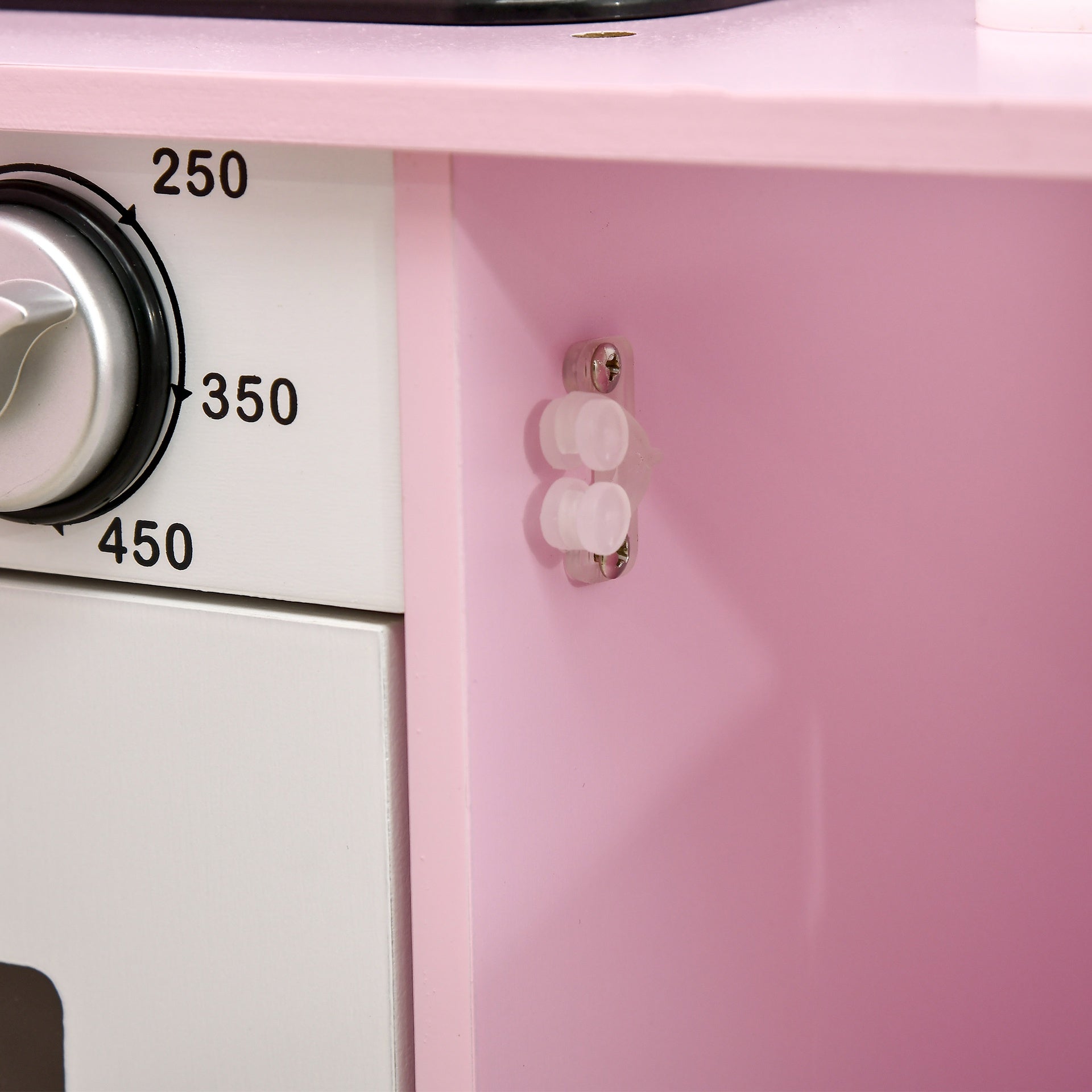 Qaba Pretend Play Kitchen with Sound Effects and Stove Lights, Kids Kitchen Playset with Storage, Water Dispenser Preschool & Kindergarten Gift for 3-6 Years Old, Pink
