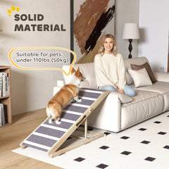 PawHut Dog Ramp for Couch, Foldable Pet Ramp for Small to Large Dog, 4 Adjustable Height from 16" to 23.5"