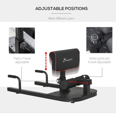 Soozier 3 in 1 Padded Push Up Sit Up Squat Machine Home Gym Fitness Equipment, Black
