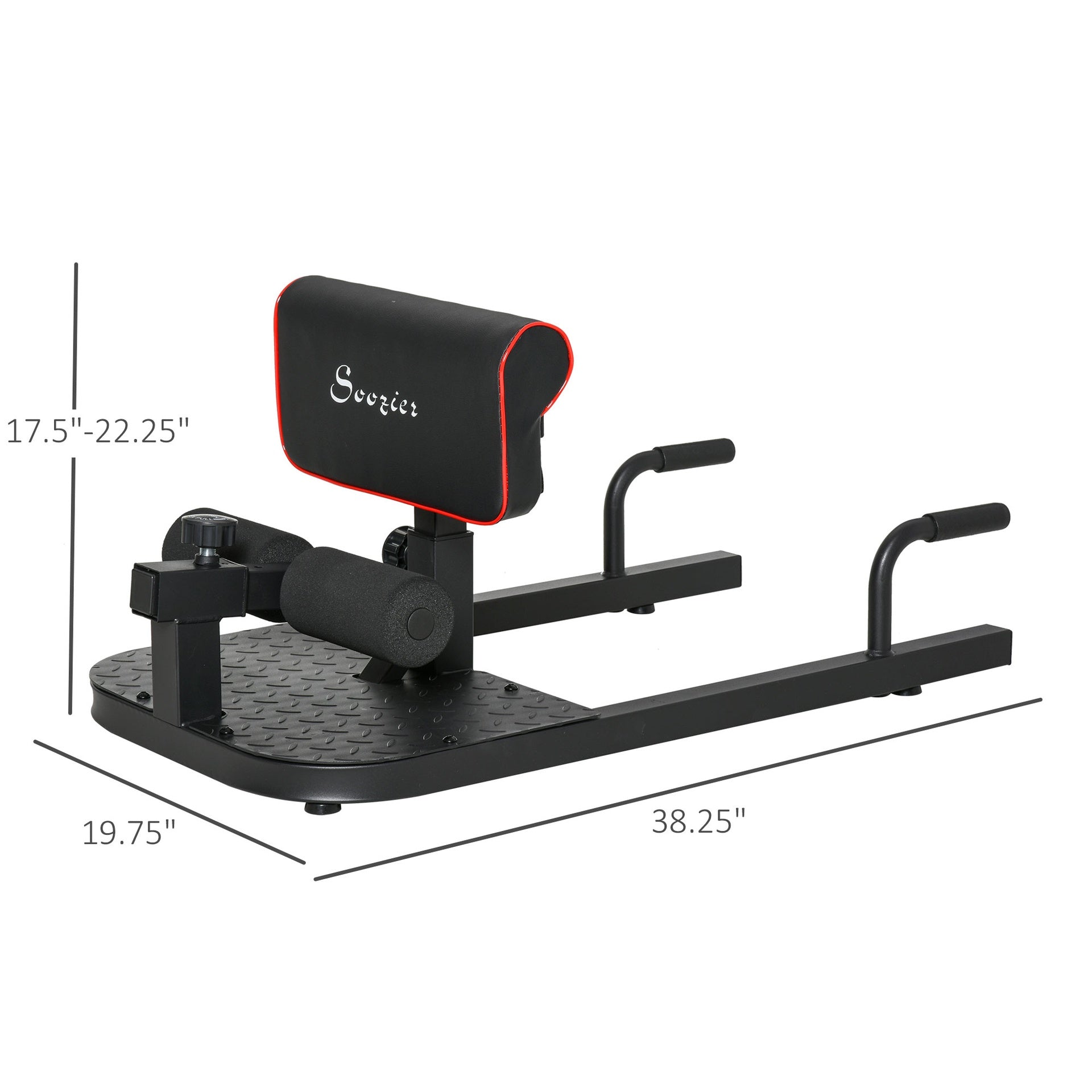 Soozier 3 in 1 Padded Push Up Sit Up Squat Machine Home Gym Fitness Equipment, Black