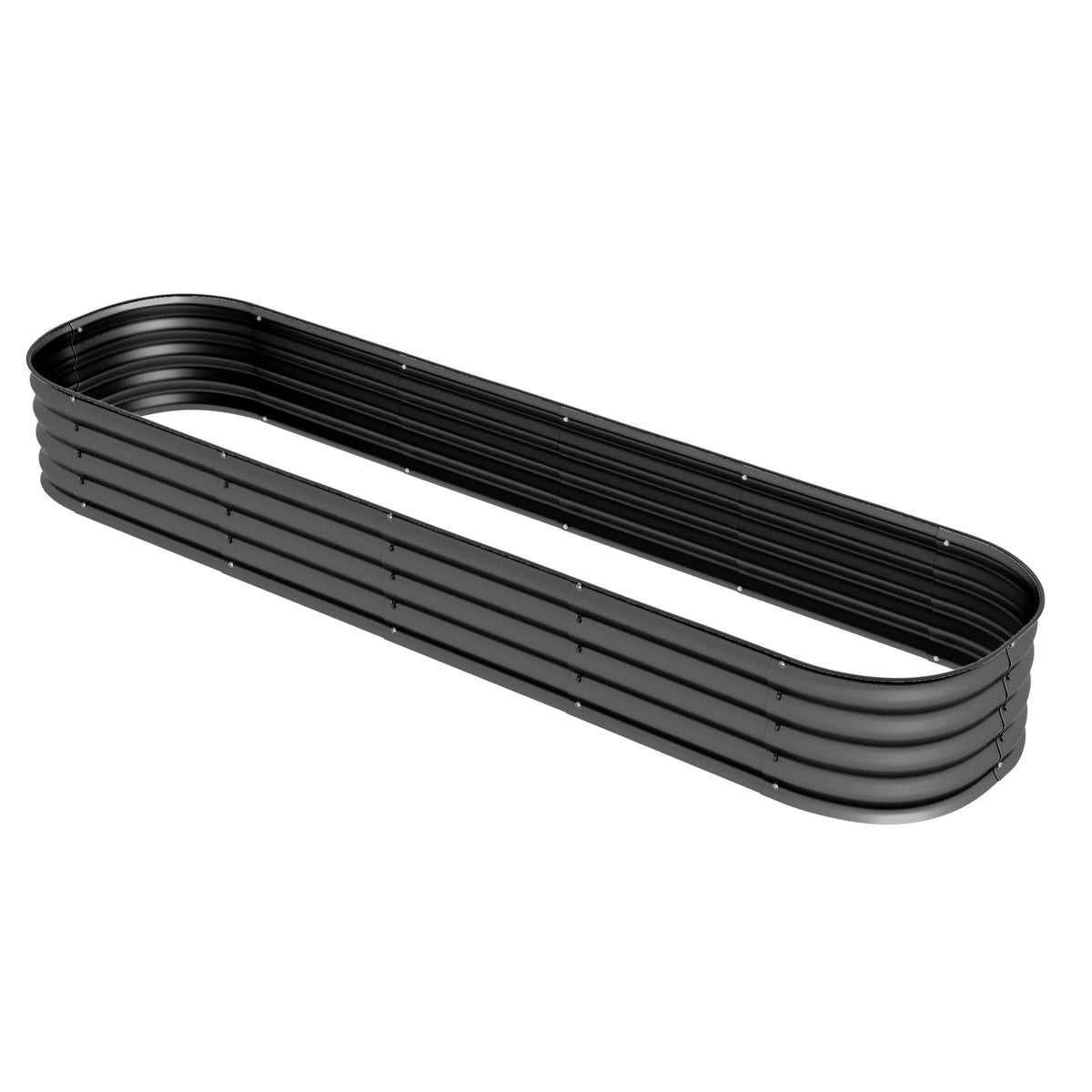 Outsunny 7.9' x 2' x 1' Galvanized Raised Garden Bed Kit, Metal Planter Box with Safety Edging, Dark Gray