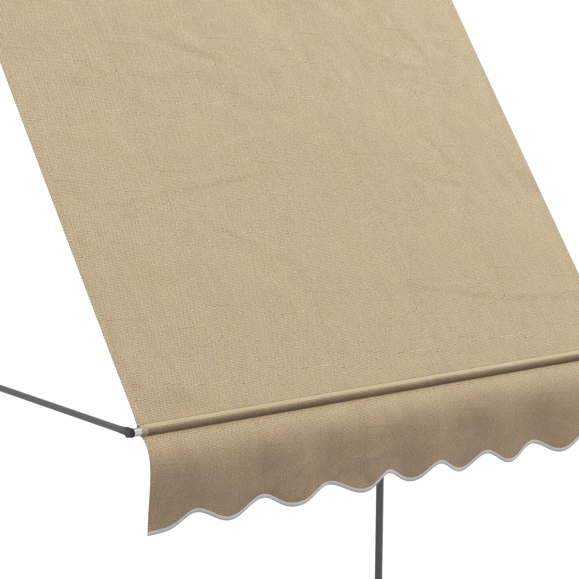 Outsunny 6.5' x 4' Manual Retractable Awning, Non-Screw Patio Awning, UV Resistant for Window or Door, Beige