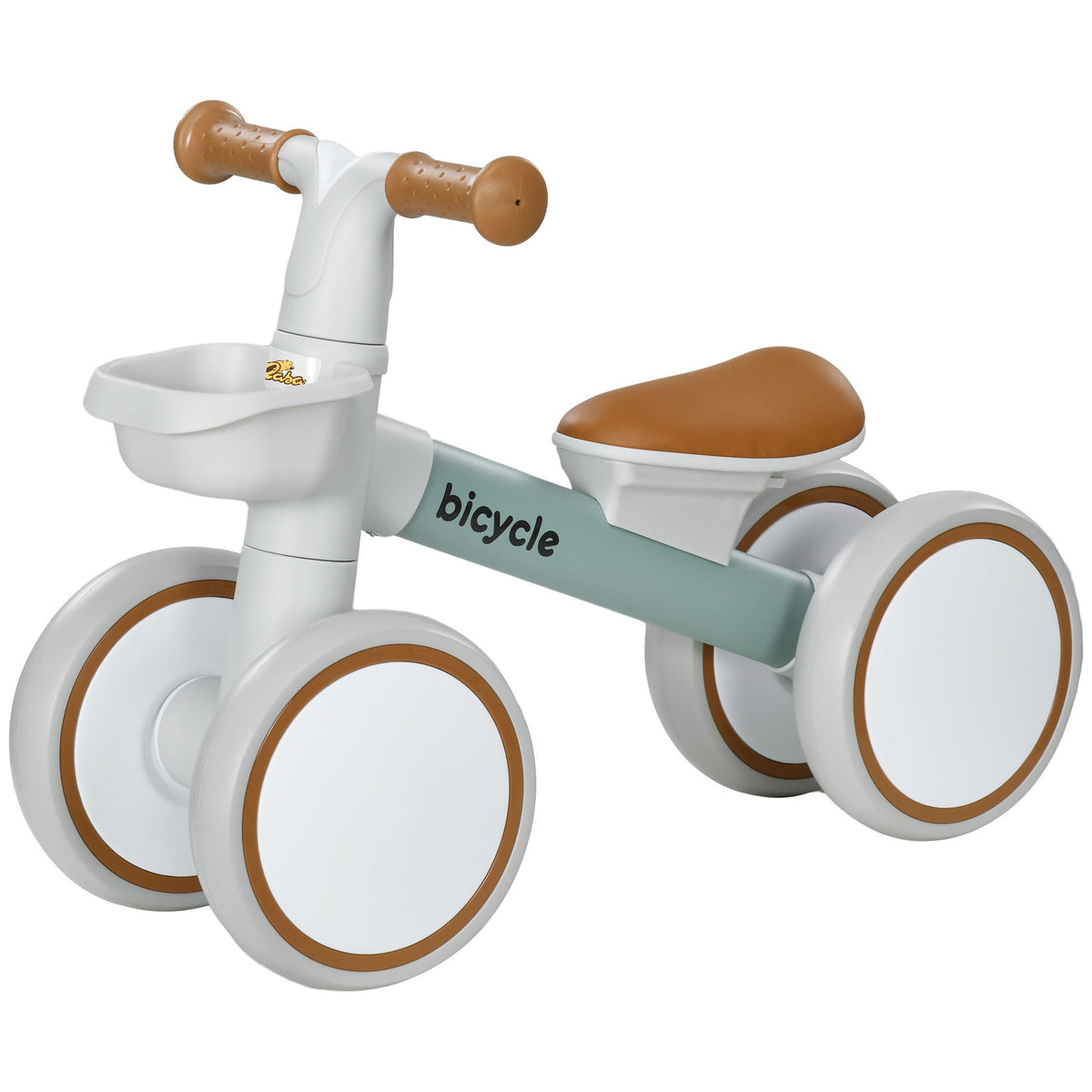Qaba Balance Bike for Toddlers 1-3 Years with Adjustable Seat, Silent Wheels, No Pedal Bike, Green