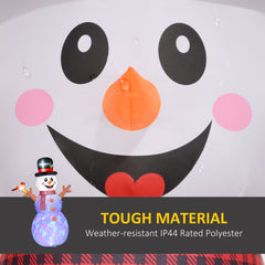 Outsunny 7.9' Inflatable Branch Hand Snowman w/ Rotating Colorful LED Light, Blow-Up Outdoor Display for Party