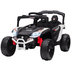 Qaba 12V Kids Ride On Truck, Battery Powered Electric UTV Vehicle with Rear Suspension, Remote Control for 3-5 Years, White