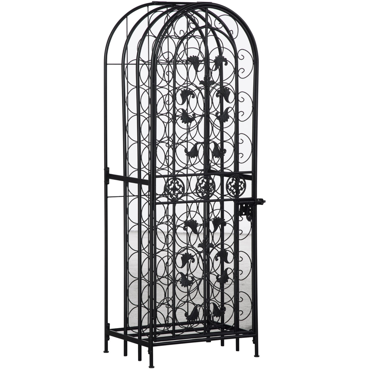 HOMCOM 45-Bottle Modern Wine Organizer Decorative Portable Wrought Iron Wine Rack Jail