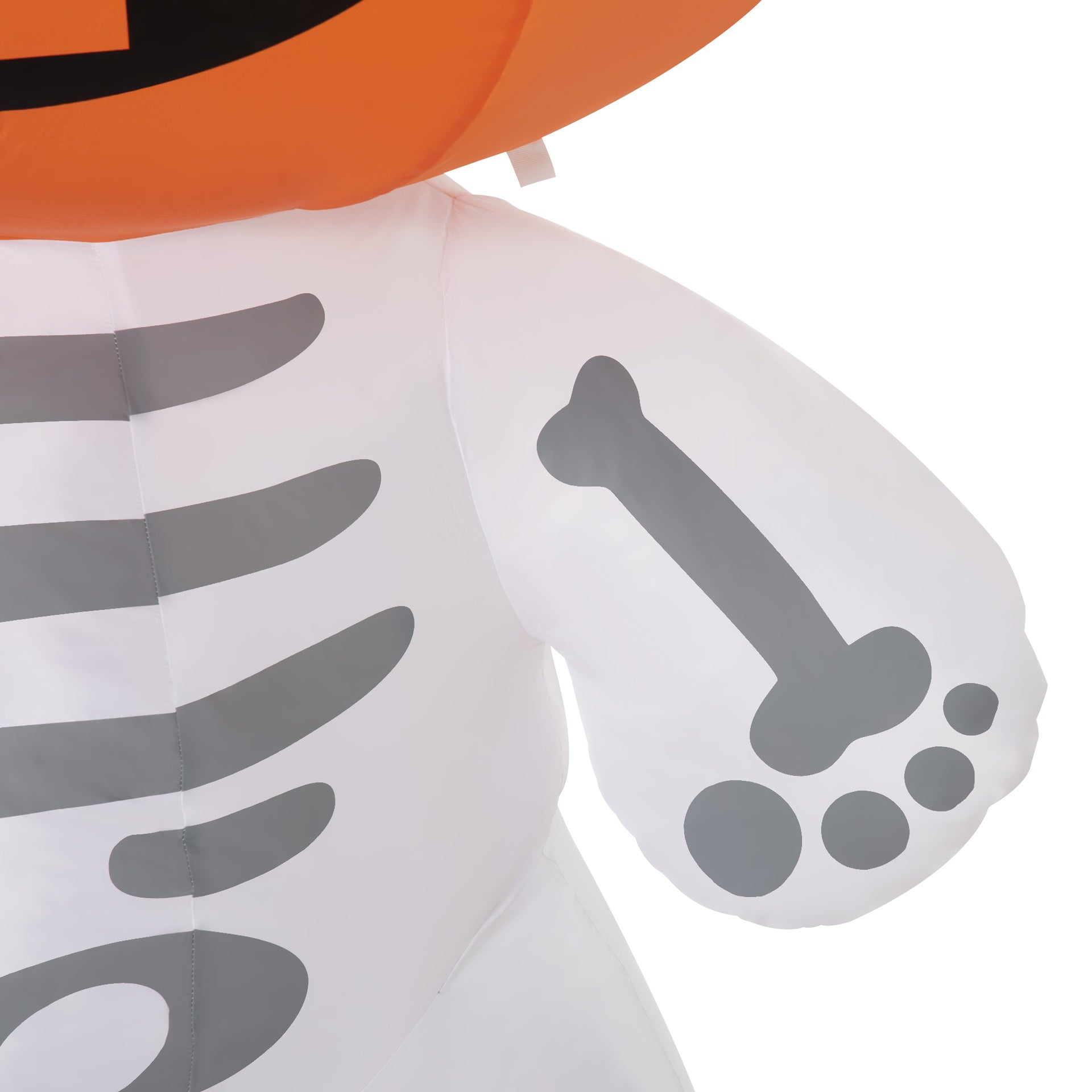 HOMCOM 6ft Halloween Inflatables Outdoor Decorations, Smiling Skeleton Ghost with Pumpkin Head, Blow Up LED Yard Decor for Garden, Lawn, Party, Holiday, Waterproof