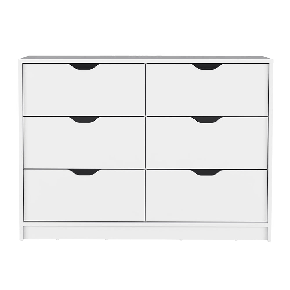 Basilea 4 Drawers Dresser, 2 Cabinets -White