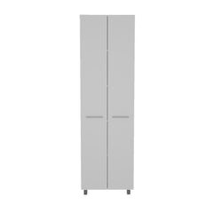 Baleare Pantry Cabinet, Five Interior Shelves, Four Legs -White