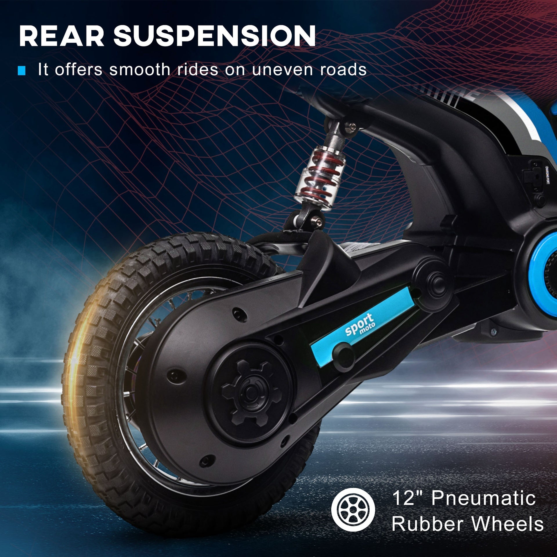 Aosom 24V 350W Electric Dirt Bike Up to 15 MPH w/ Twist Grip Throttle, Blue