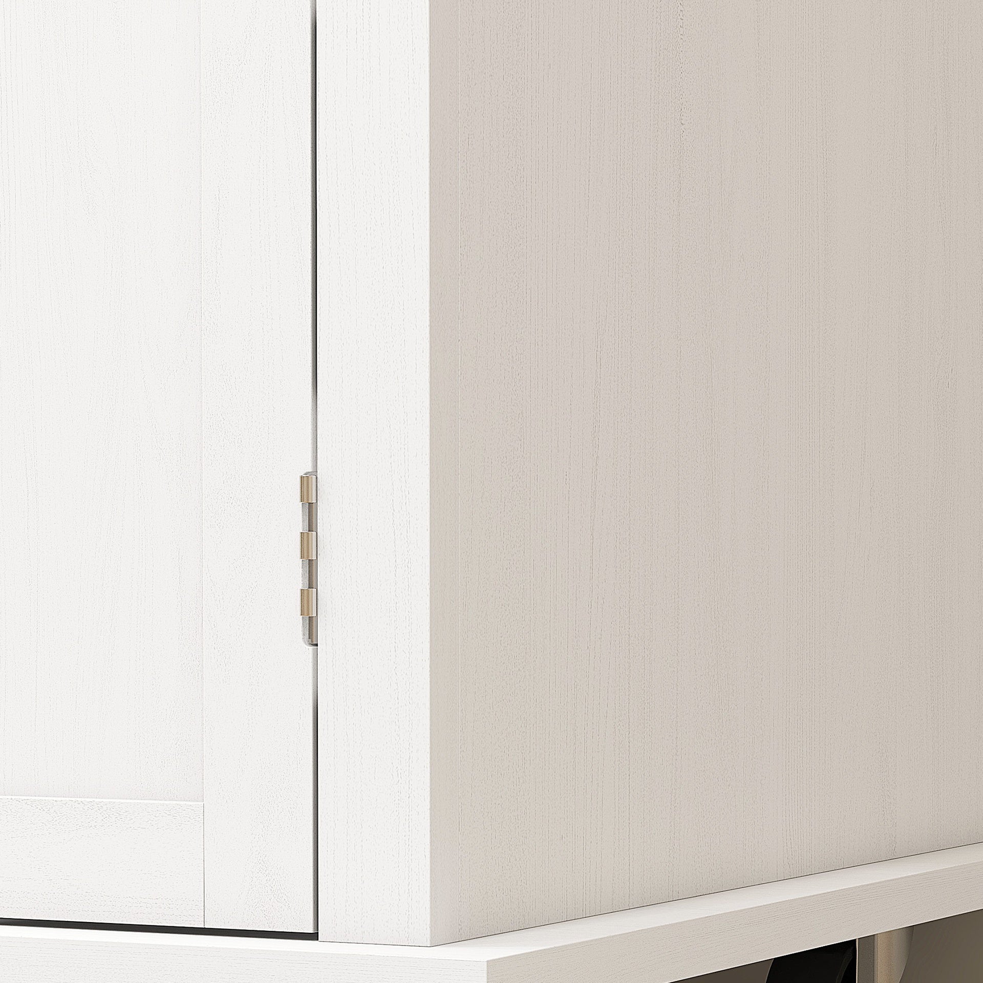 HOMCOM Modern Rolling Kitchen Island Cart with Spice Rack, Distressed White