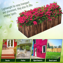 Outsunny 40" x 16" x 12" Raised Planter Box Garden Scalloped Edge Wooden