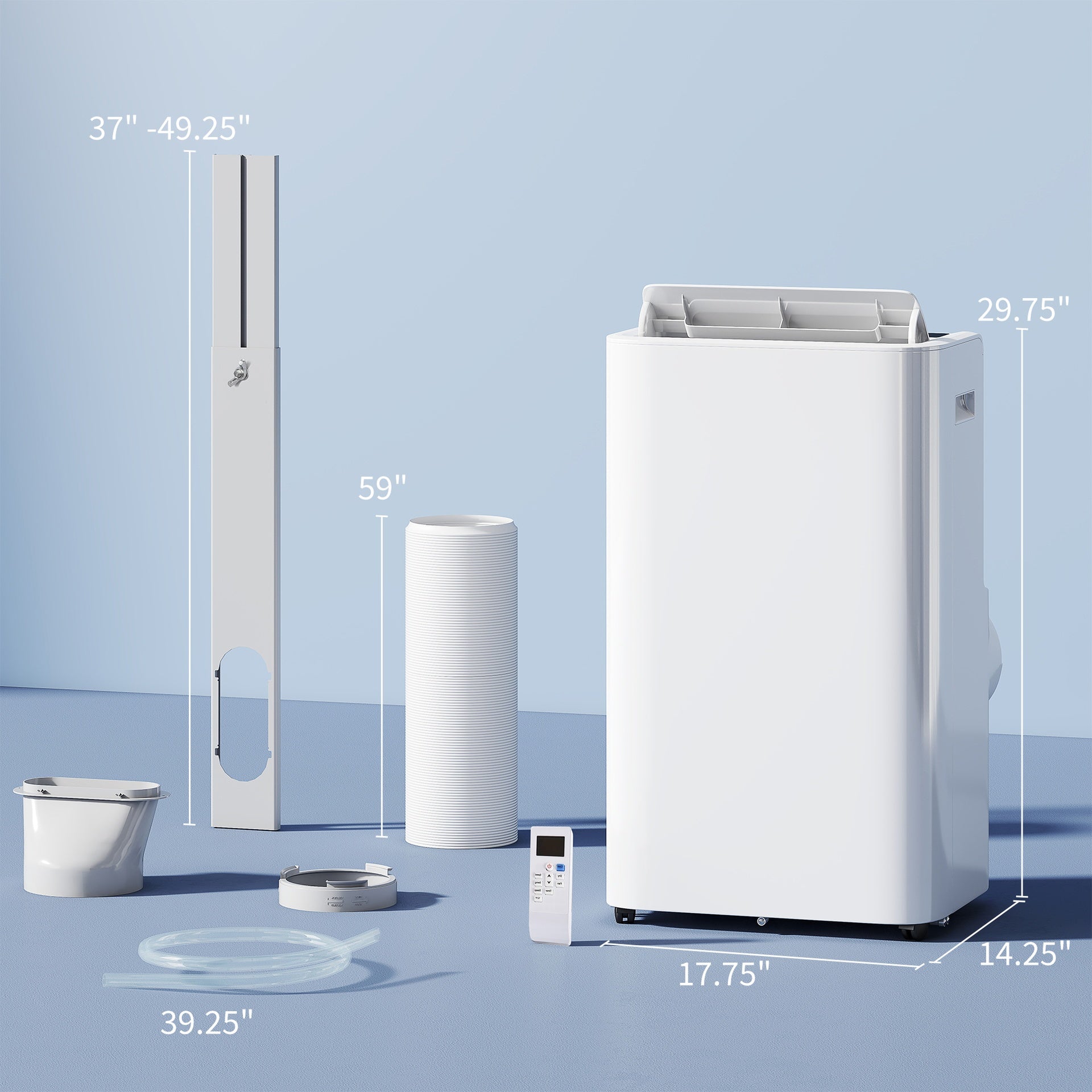 HOMCOM 12000 BTU Portable Air Conditioner with Remote Control, Free Standing AC Unit with Built-in Cool, Dehumidifier, Fan Modes for Room Up to 550 Sq.Ft., 24 Hour Timer, Window Installation Kit