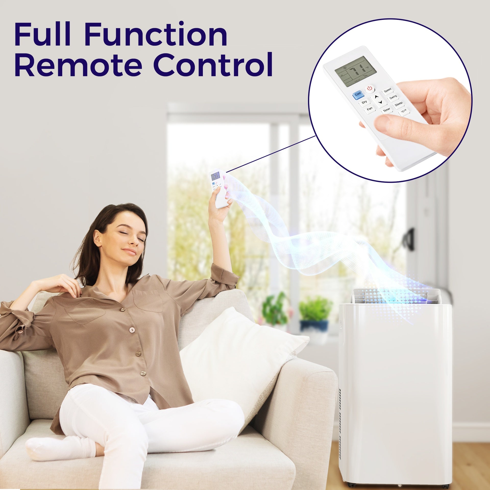 HOMCOM 12000 BTU Portable Air Conditioner with Remote Control, Free Standing AC Unit with Built-in Cool, Dehumidifier, Fan Modes for Room Up to 550 Sq.Ft., 24 Hour Timer, Window Installation Kit