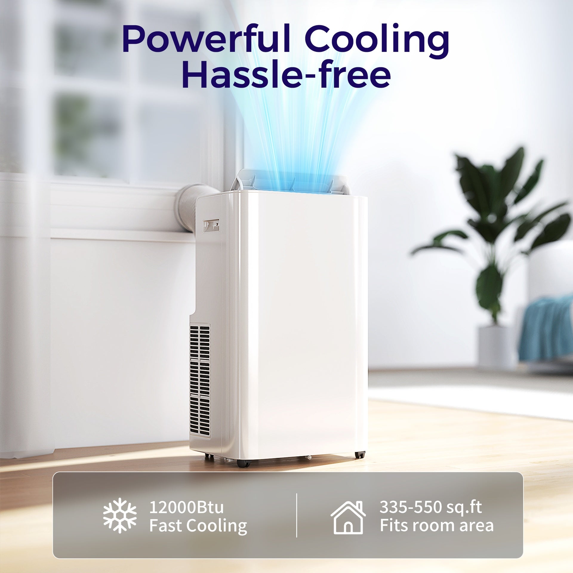 HOMCOM 12000 BTU Portable Air Conditioner with Remote Control, Free Standing AC Unit with Built-in Cool, Dehumidifier, Fan Modes for Room Up to 550 Sq.Ft., 24 Hour Timer, Window Installation Kit