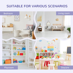 HOMCOM 6-Cubby Kids Bookcase with Reading Nook and Cushion, Multi-Purpose Storage Organizer for Bedroom, Living Room, Grey