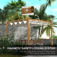 Outsunny 10' x 13' Retractable Pergola Canopy, Aluminum Pergola Sun Shade Shelter for Garden, Patio, Backyard, Deck, Cream