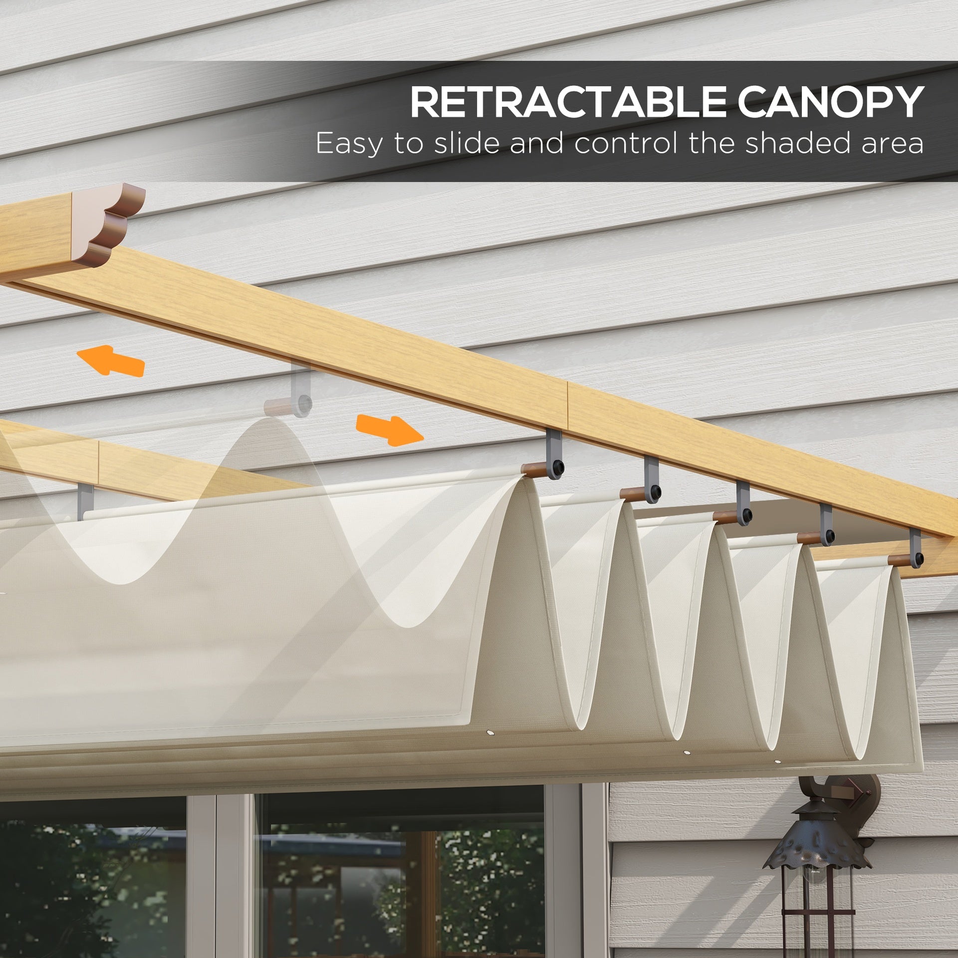 Outsunny 10' x 13' Retractable Pergola Canopy, Aluminum Pergola Sun Shade Shelter for Garden, Patio, Backyard, Deck, Cream